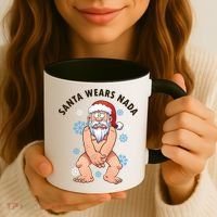 Santa Wears Nada Funny Christmas Coffee Mug thumb 3