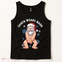 Santa Wears Nada Funny Christmas Tank Top thumb 2