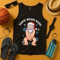Santa Wears Nada Funny Christmas Tank Top thumb 4