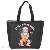Santa Wears Nada Funny Christmas Tote Bag thumb 0