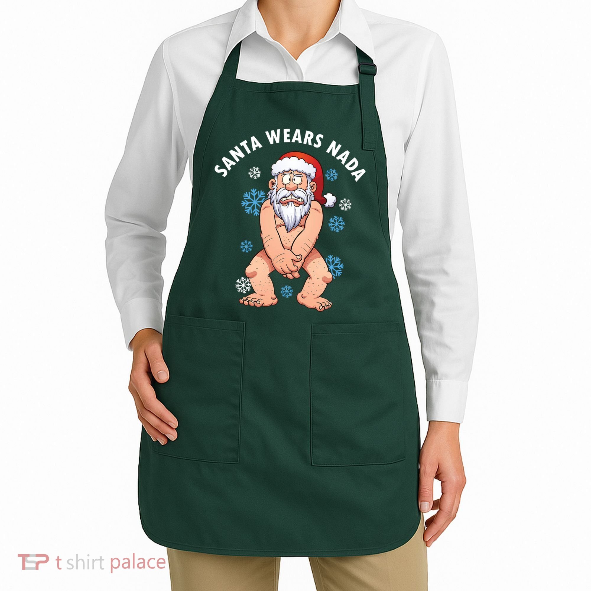 Santa Wears Nada Funny Christmas Apron
