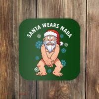 Santa Wears Nada Funny Christmas Coaster thumb 0