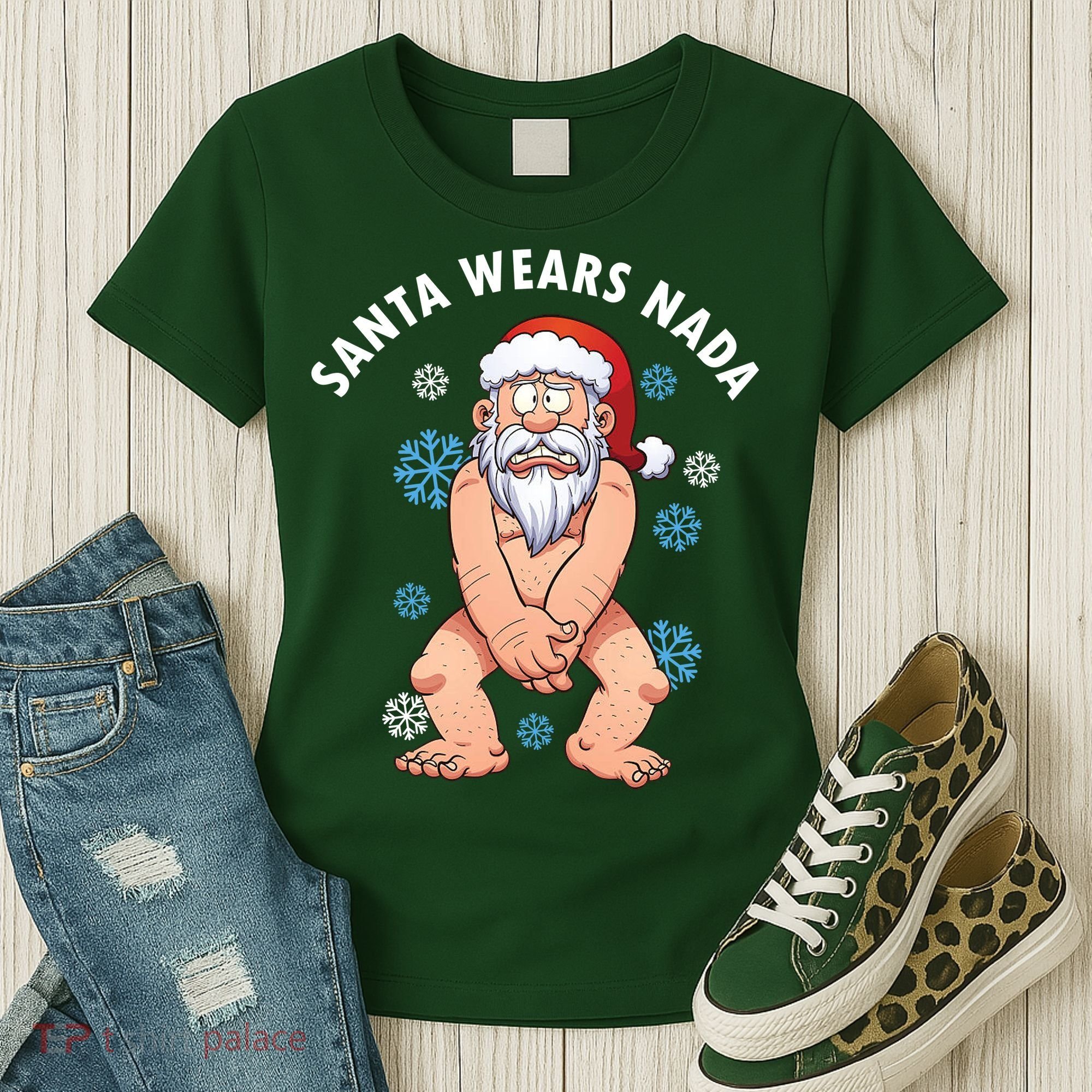 Santa Wears Nada Funny Christmas Women's T-Shirt