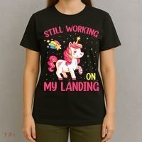 Still Working On My Landing Injury Broken Arm Cute Unicorn T-Shirt thumb 4
