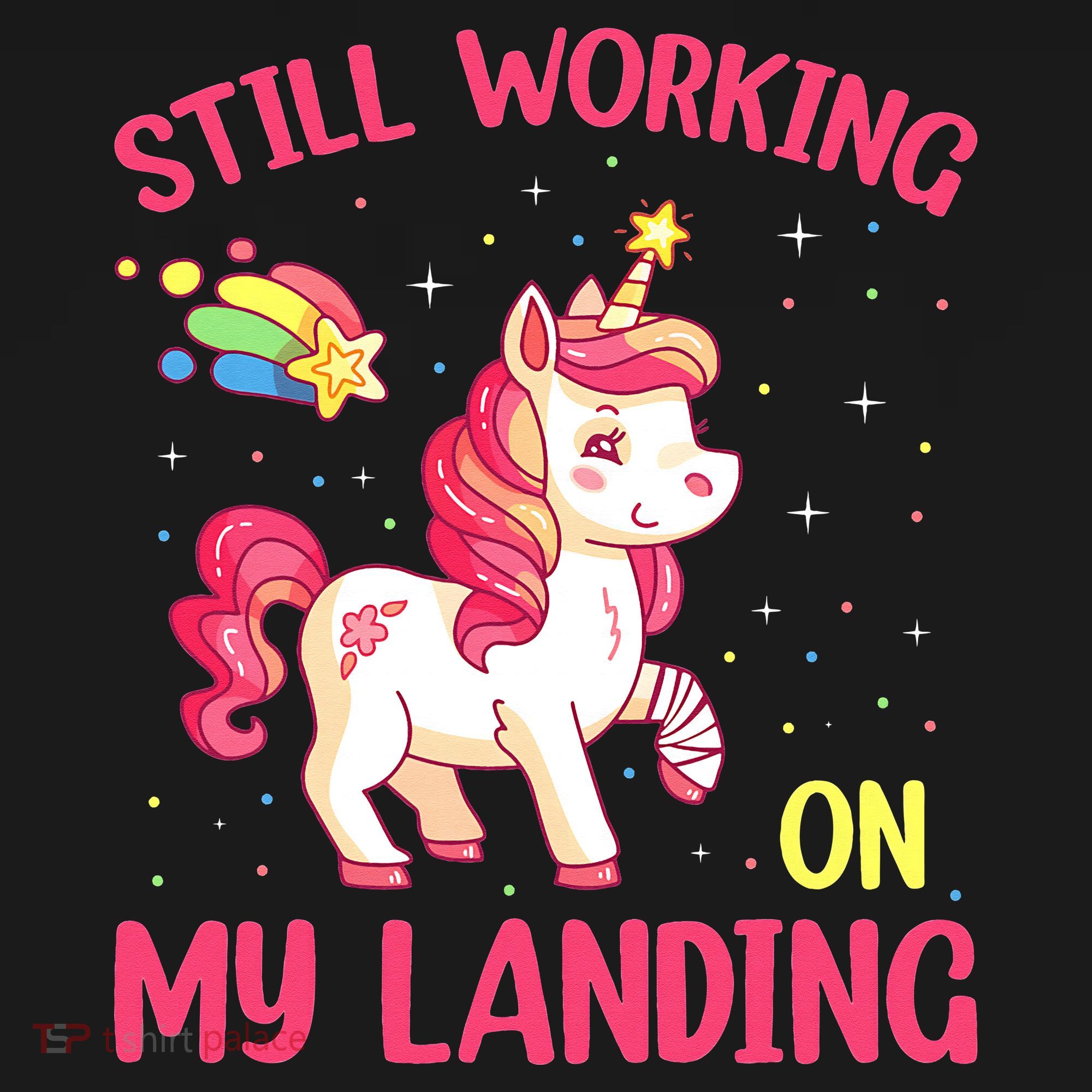 Still Working On My Landing Injury Broken Arm Cute Unicorn Women's Hoodie