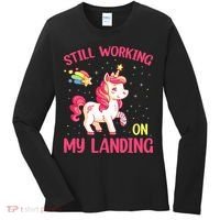 Still Working On My Landing Injury Broken Arm Cute Unicorn Women's Long Sleeve Shirt thumb 0