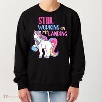 Still Working On My Landing Injury Broken Arm Cute Unicorn Women's Sweatshirt thumb 0