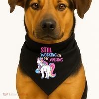 Still Working On My Landing Injury Broken Arm Cute Unicorn USA-Made Doggie Bandana thumb 1