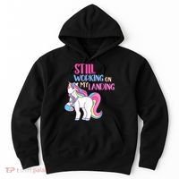 Still Working On My Landing Injury Broken Arm Cute Unicorn Hoodie thumb 0
