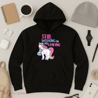Still Working On My Landing Injury Broken Arm Cute Unicorn Hoodie thumb 3