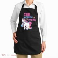 Still Working On My Landing Injury Broken Arm Cute Unicorn Apron thumb 2