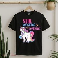 Still Working On My Landing Injury Broken Arm Cute Unicorn T-Shirt thumb 2