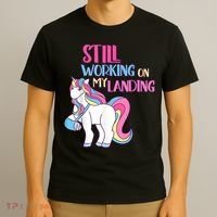 Still Working On My Landing Injury Broken Arm Cute Unicorn T-Shirt thumb 3