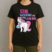 Still Working On My Landing Injury Broken Arm Cute Unicorn T-Shirt thumb 4