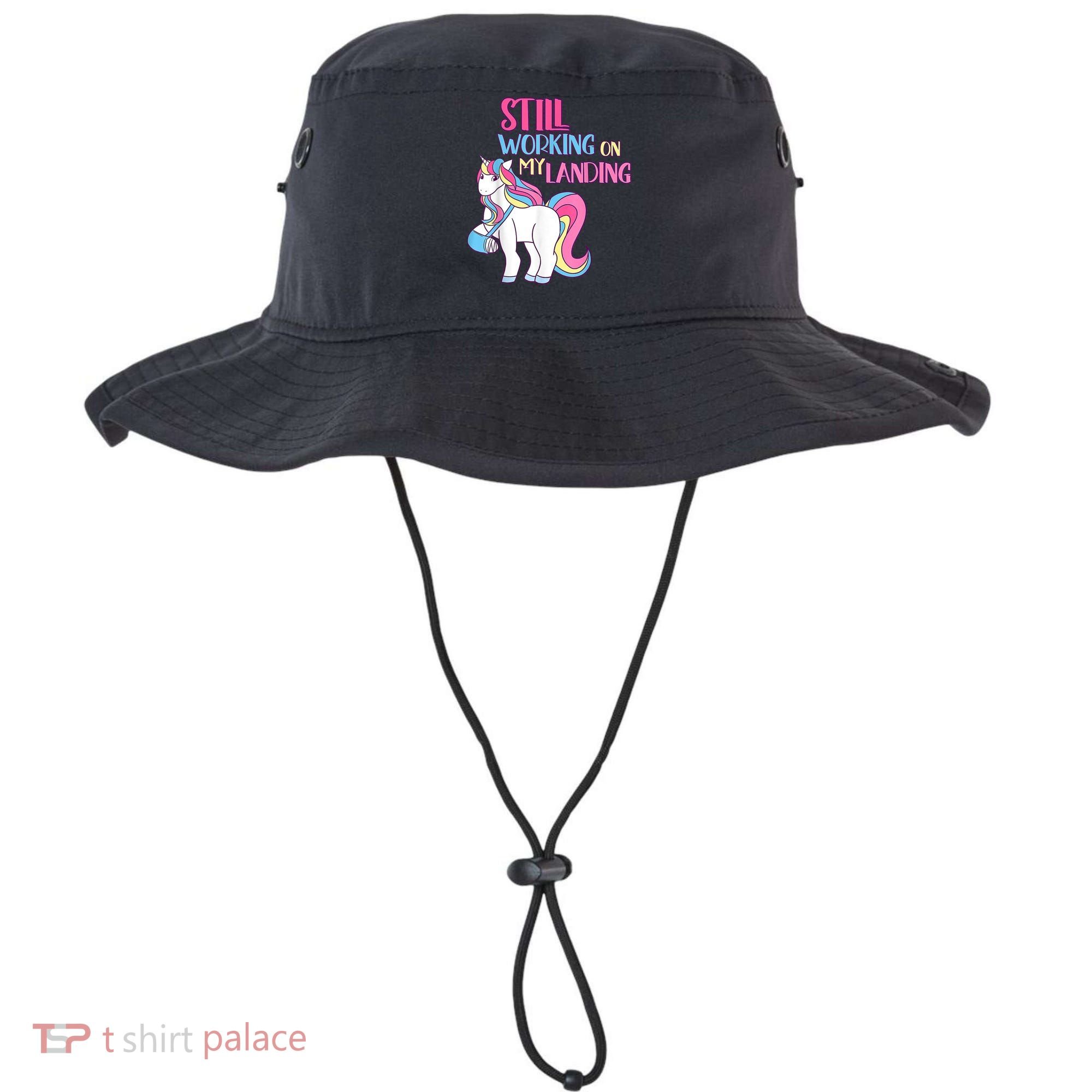 Still Working On My Landing Injury Broken Arm Cute Unicorn Bucket Hat