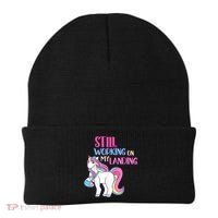 Still Working On My Landing Injury Broken Arm Cute Unicorn Beanie thumb 0