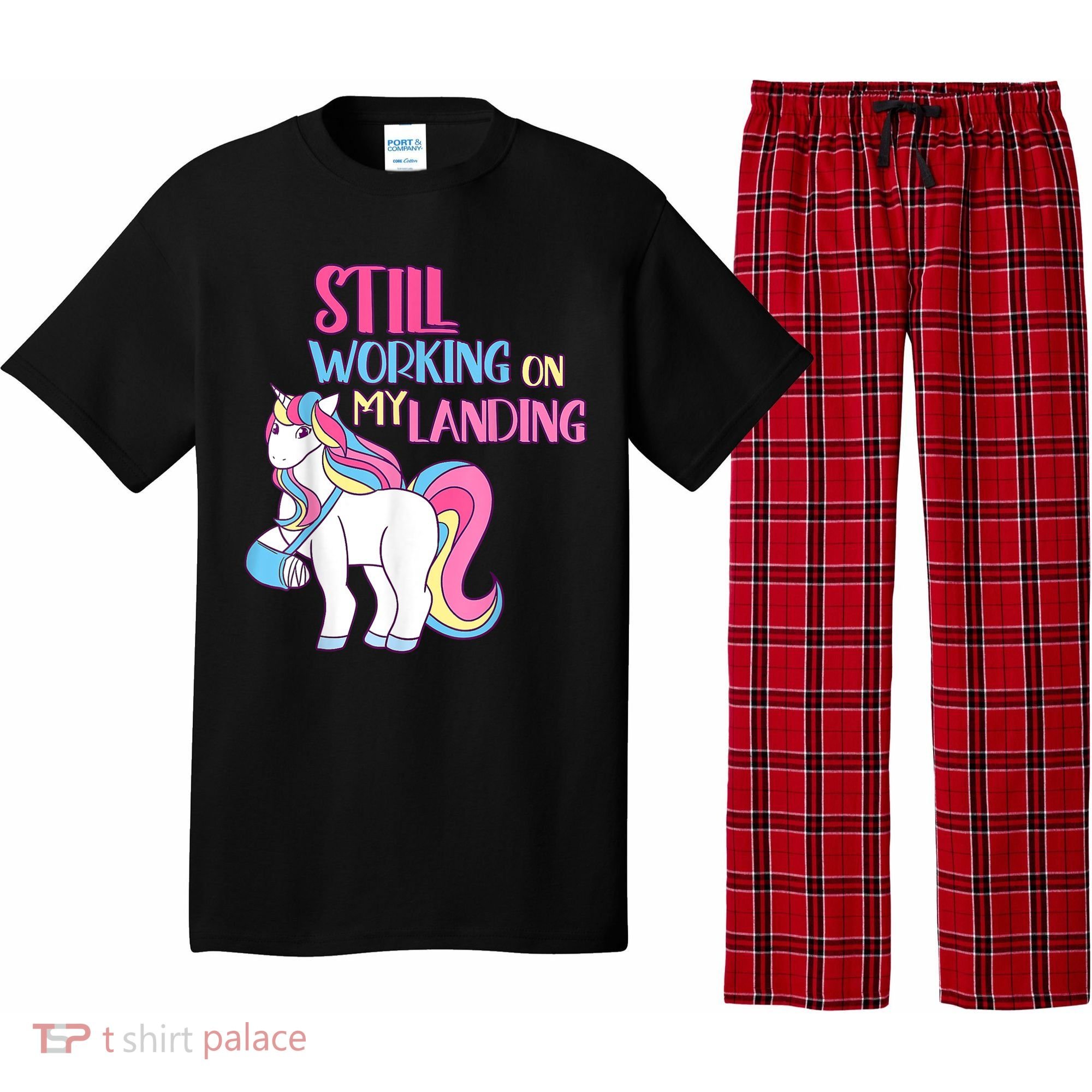 Still Working On My Landing Injury Broken Arm Cute Unicorn Pajama Set