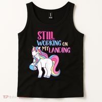 Still Working On My Landing Injury Broken Arm Cute Unicorn Tank Top thumb 2