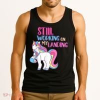 Still Working On My Landing Injury Broken Arm Cute Unicorn Tank Top thumb 3
