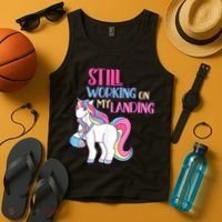 Still Working On My Landing Injury Broken Arm Cute Unicorn Tank Top thumb 4