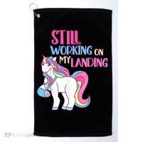Still Working On My Landing Injury Broken Arm Cute Unicorn Golf Towel thumb 0