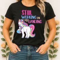 Still Working On My Landing Injury Broken Arm Cute Unicorn Women's T-Shirt thumb 2