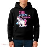 Still Working On My Landing Injury Broken Arm Cute Unicorn Kids Hoodie thumb 4