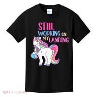 Still Working On My Landing Injury Broken Arm Cute Unicorn Kids T-Shirt thumb 0