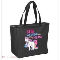 Still Working On My Landing Injury Broken Arm Cute Unicorn Tote Bag thumb 2