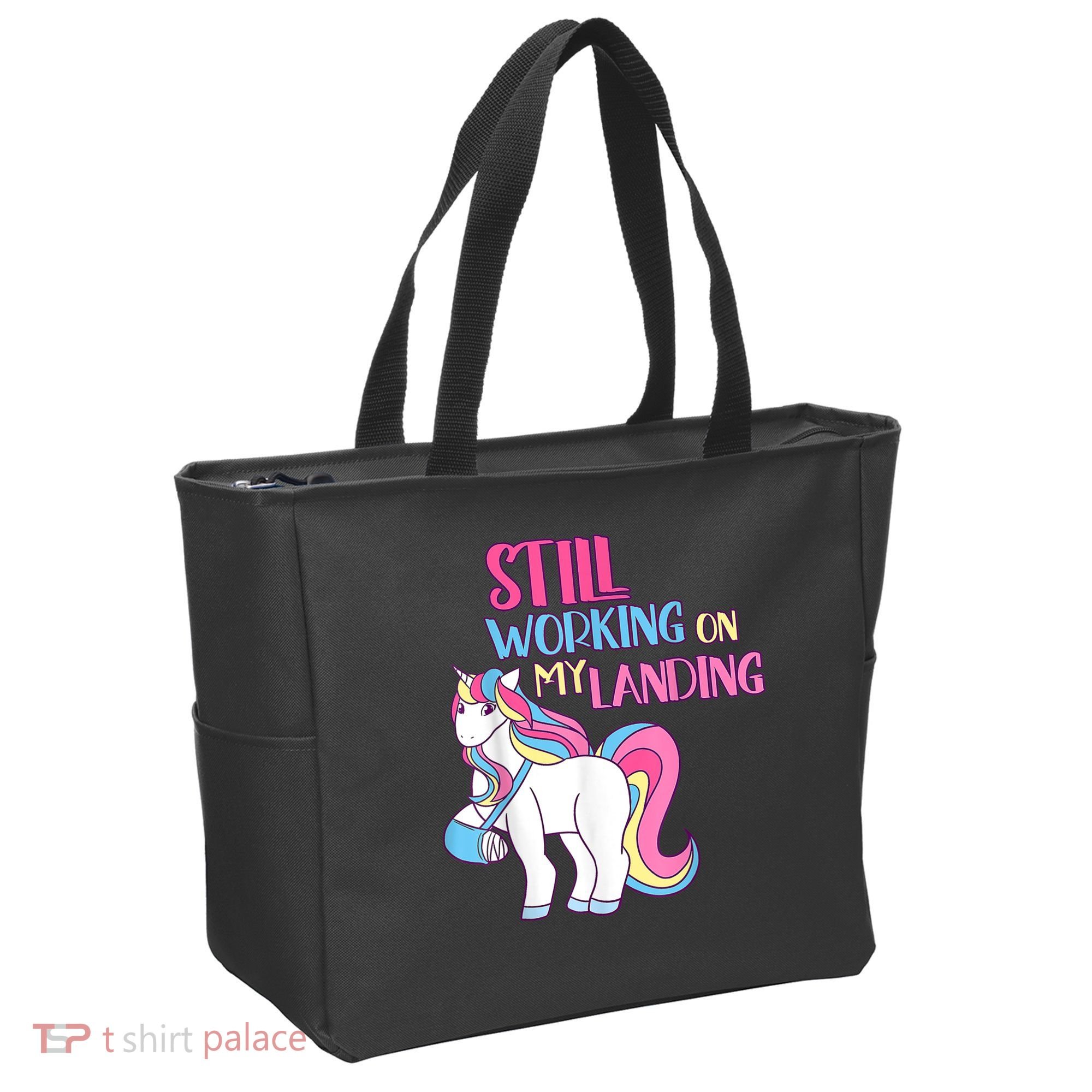 Still Working On My Landing Injury Broken Arm Cute Unicorn Tote Bag