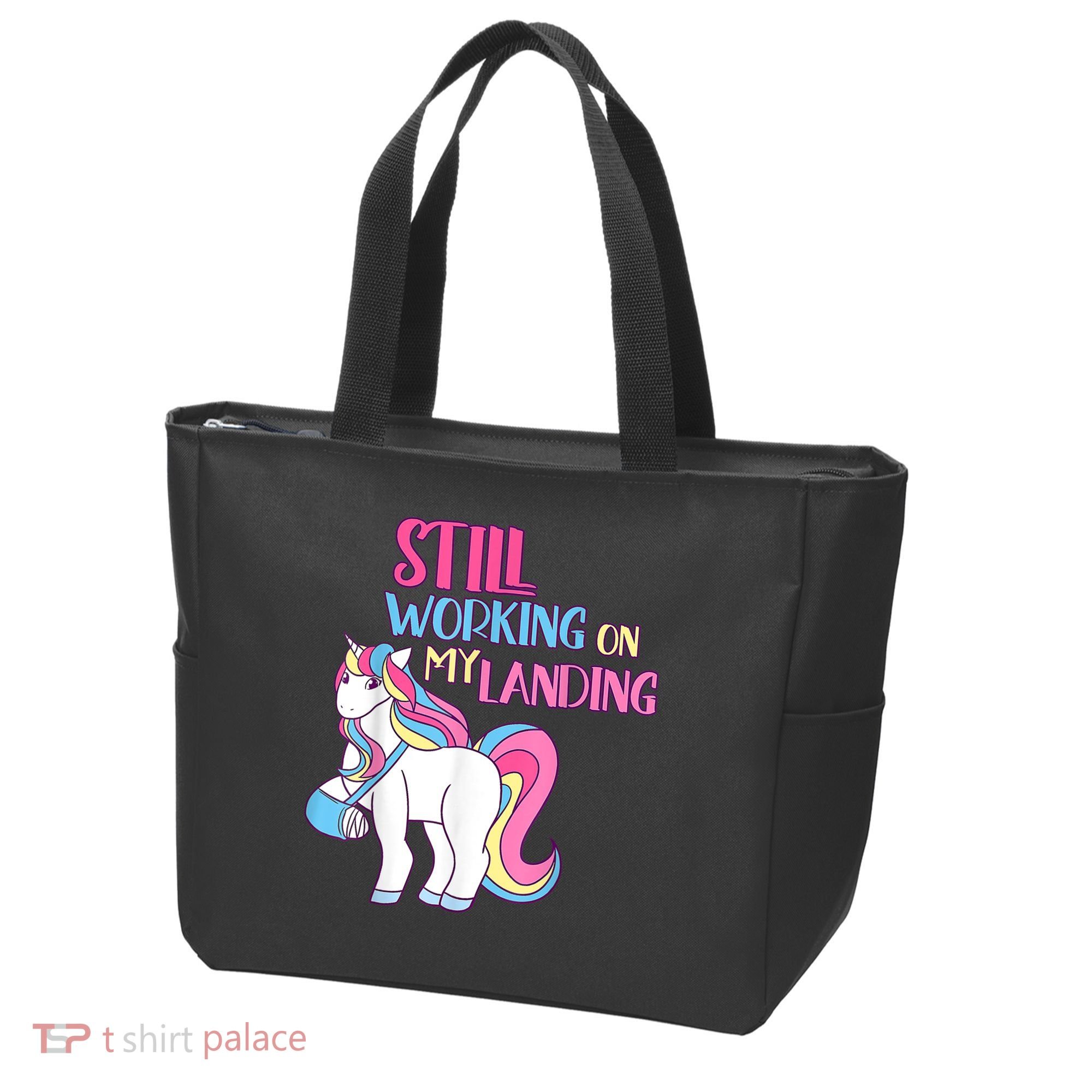 Still Working On My Landing Injury Broken Arm Cute Unicorn Tote Bag