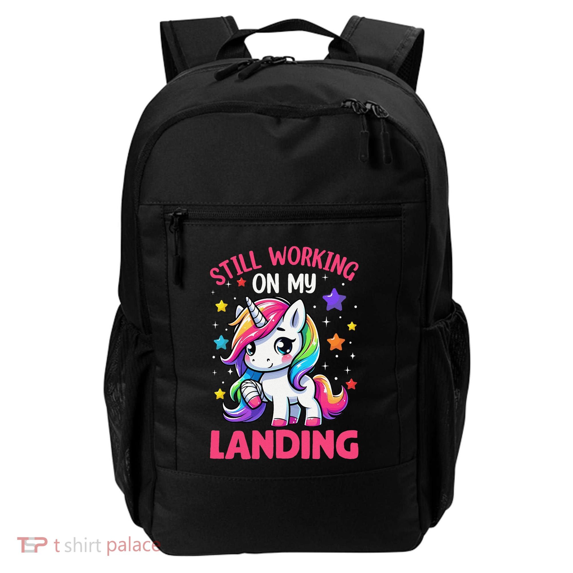 Still Working On My Landing Injury Broken Arm Cute Unicorn Backpack