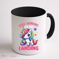 Still Working On My Landing Injury Broken Arm Cute Unicorn Coffee Mug thumb 1