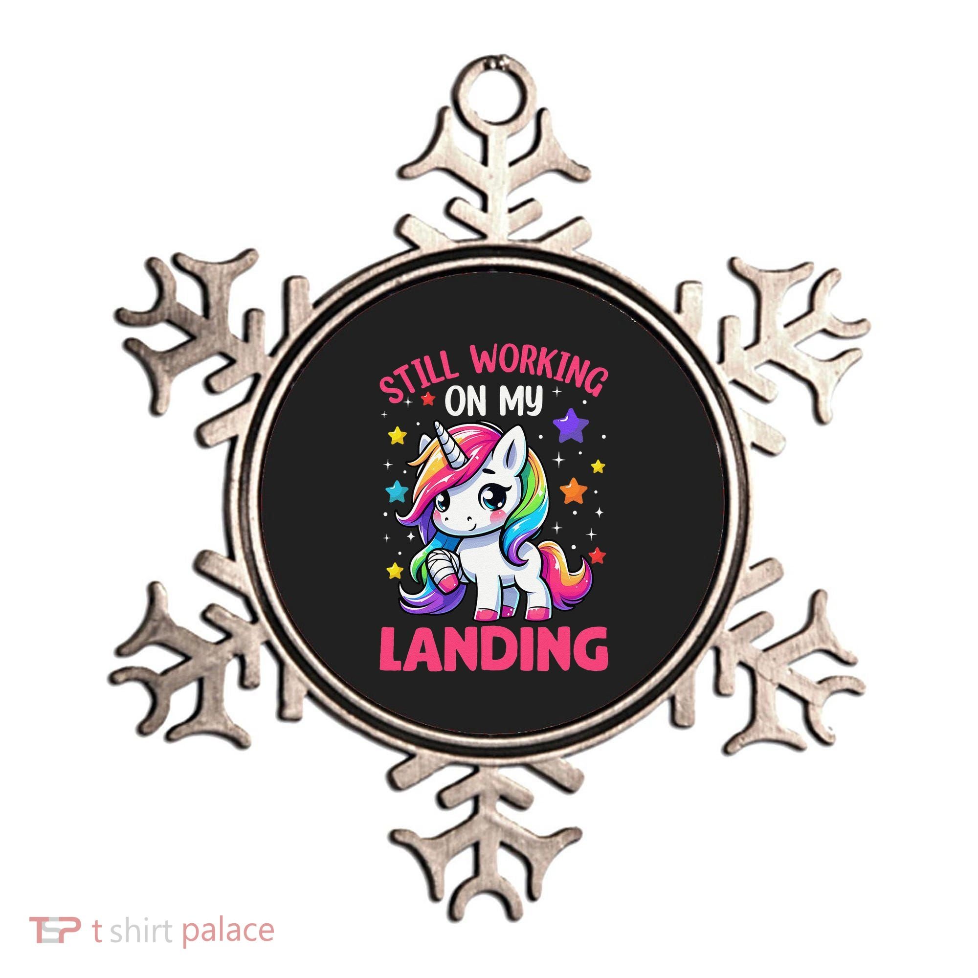 Still Working On My Landing Injury Broken Arm Cute Unicorn Ornament