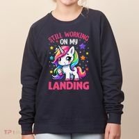 Still Working On My Landing Injury Broken Arm Cute Unicorn Women's Sweatshirt thumb 0