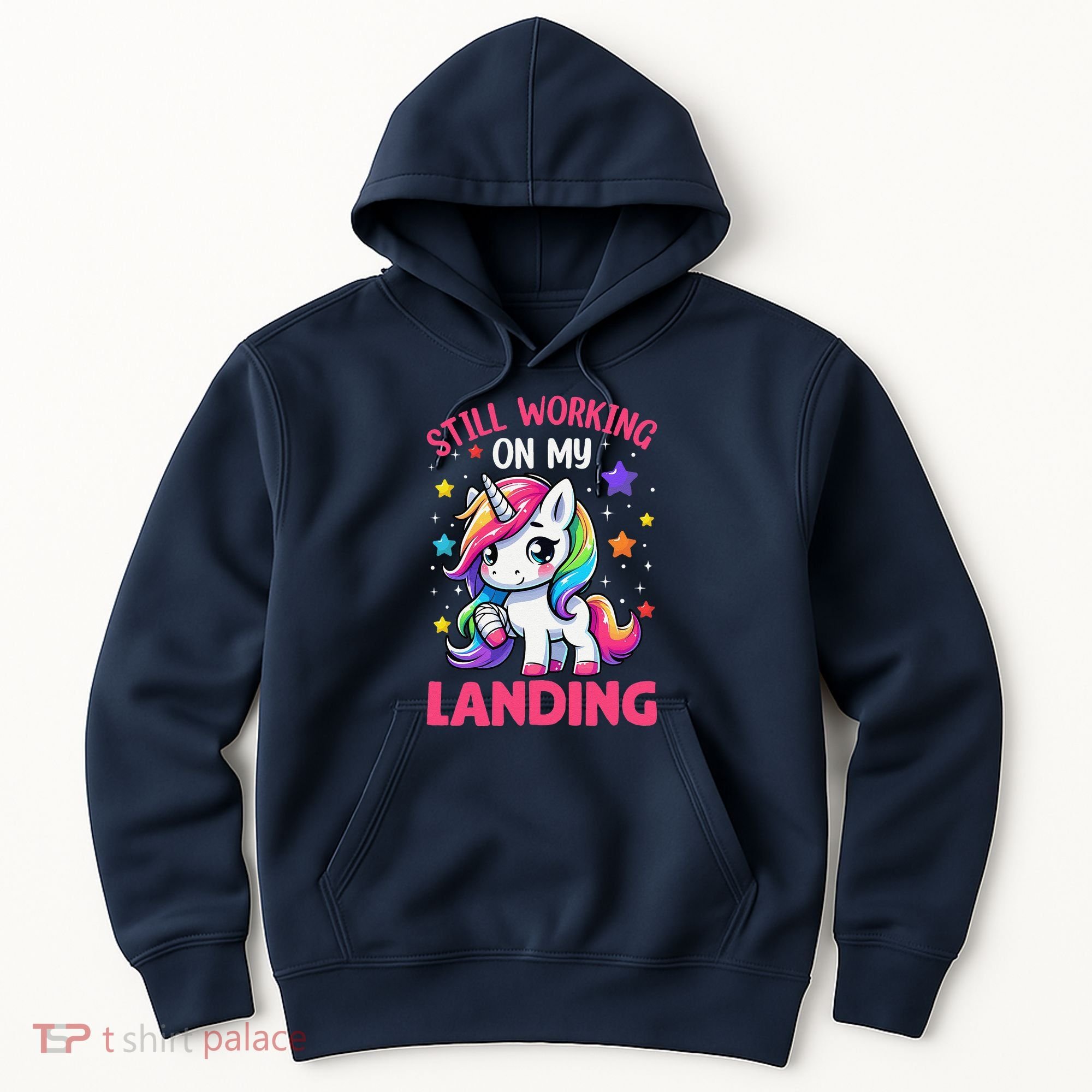 Still Working On My Landing Injury Broken Arm Cute Unicorn Hoodie