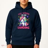 Still Working On My Landing Injury Broken Arm Cute Unicorn Hoodie thumb 2