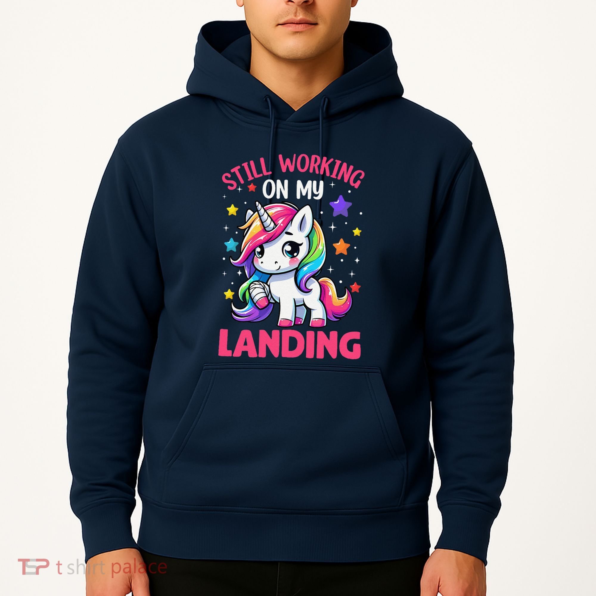 Still Working On My Landing Injury Broken Arm Cute Unicorn Hoodie