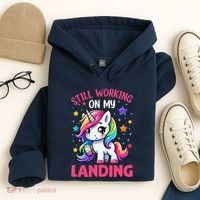 Still Working On My Landing Injury Broken Arm Cute Unicorn Hoodie thumb 4
