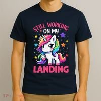 Still Working On My Landing Injury Broken Arm Cute Unicorn T-Shirt thumb 3