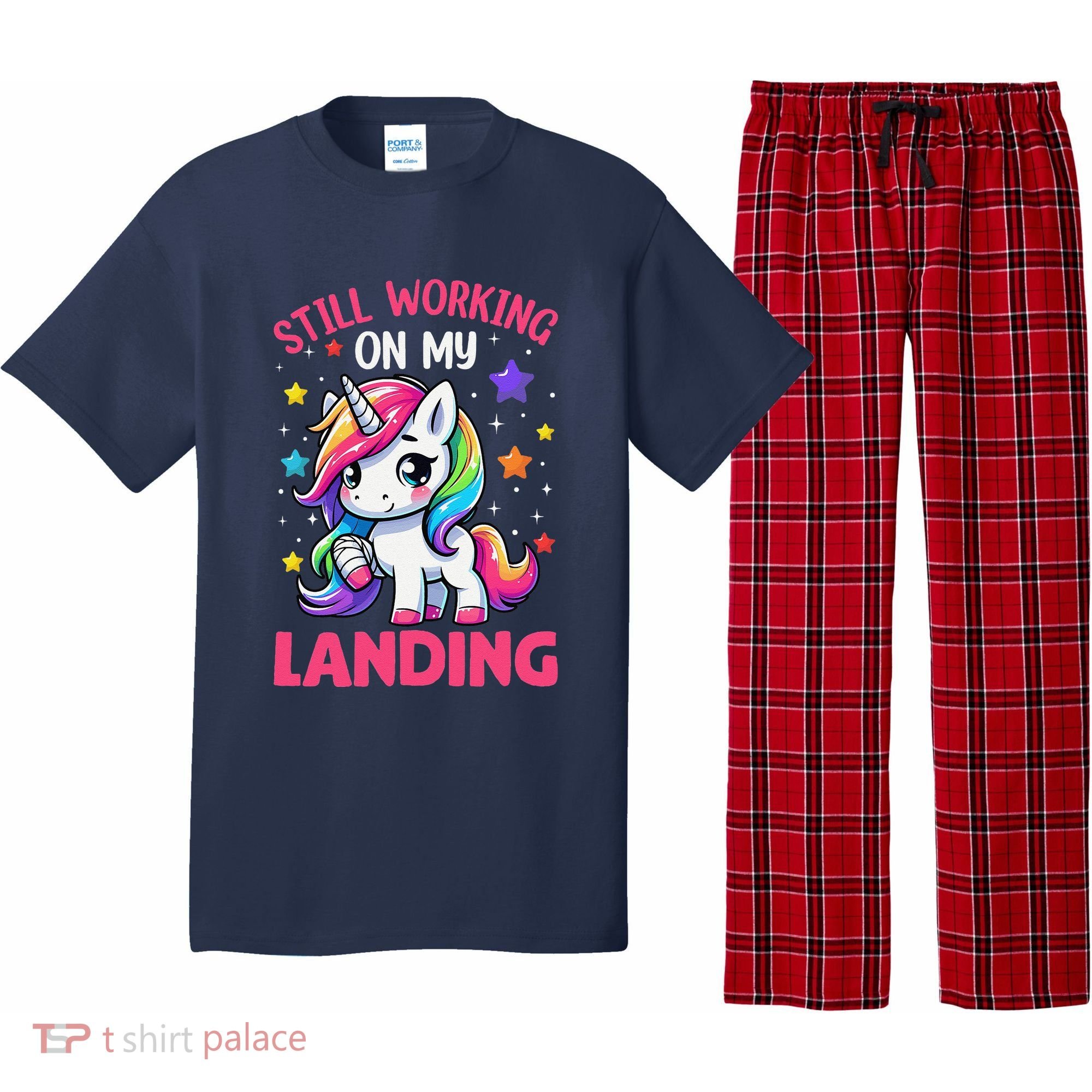 Still Working On My Landing Injury Broken Arm Cute Unicorn Pajama Set