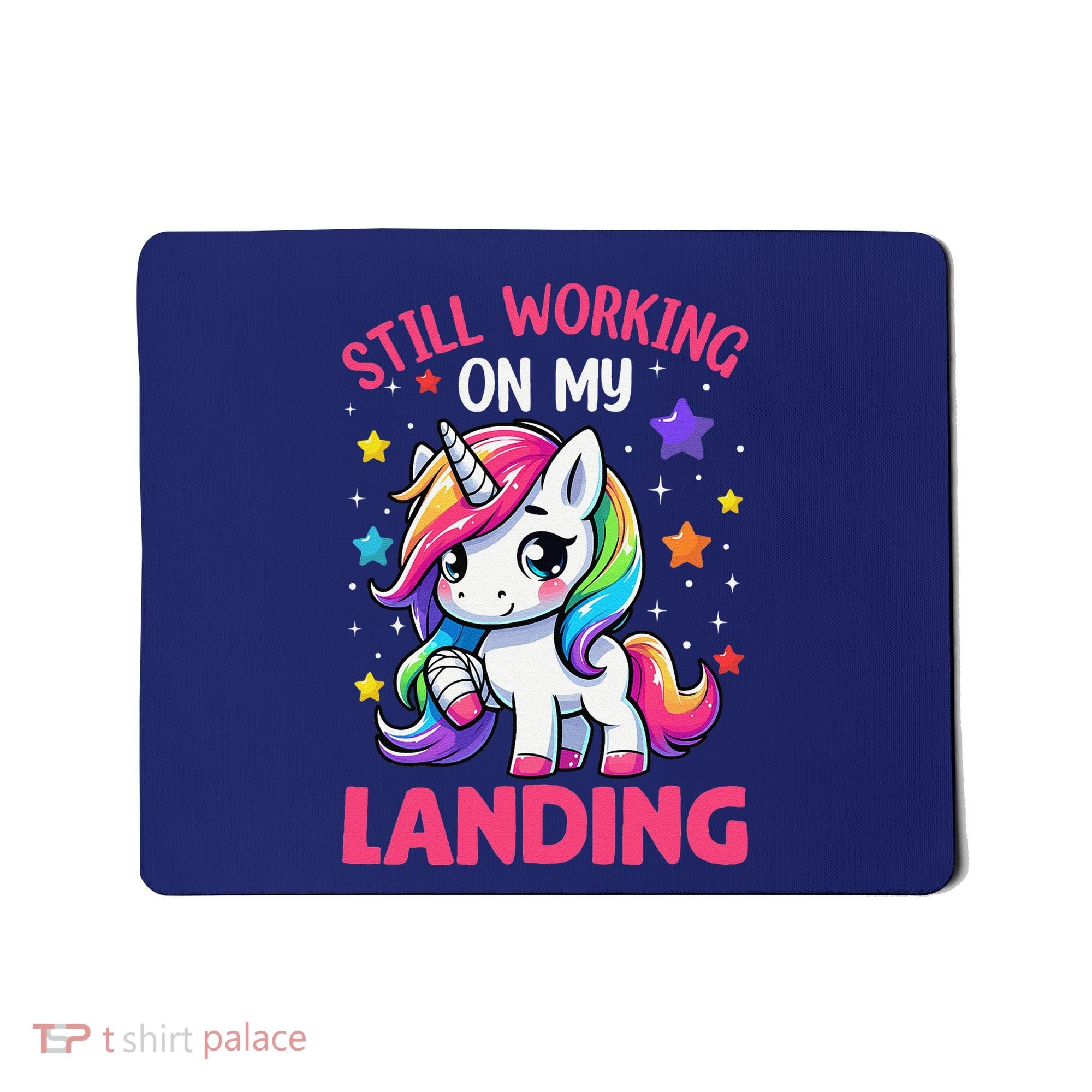 Still Working On My Landing Injury Broken Arm Cute Unicorn Mousepad