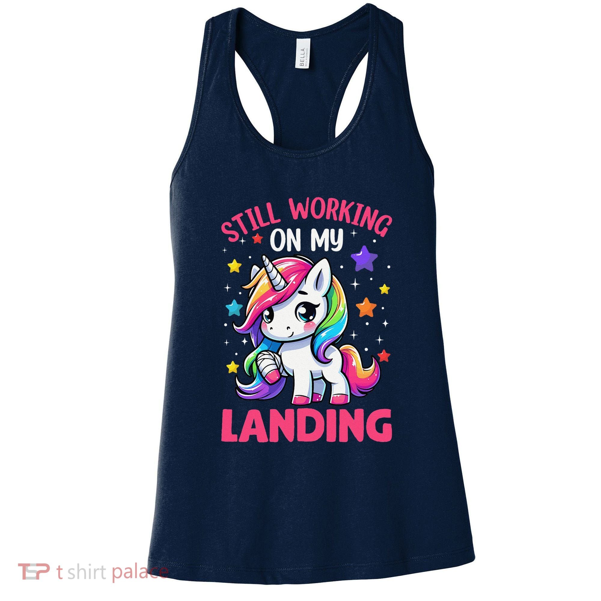 Still Working On My Landing Injury Broken Arm Cute Unicorn Women's Tank Top