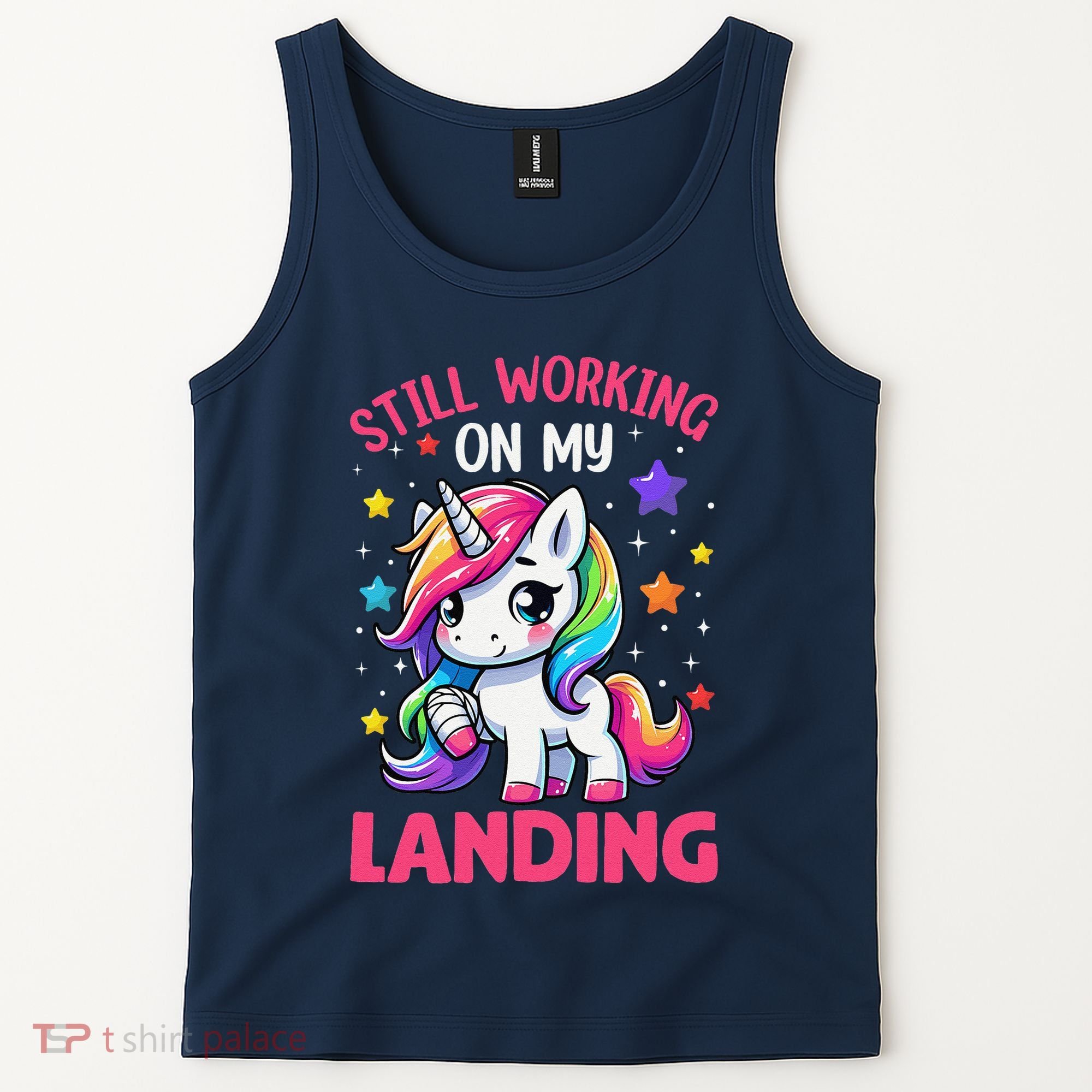 Still Working On My Landing Injury Broken Arm Cute Unicorn Tank Top