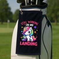 Still Working On My Landing Injury Broken Arm Cute Unicorn Golf Towel thumb 2
