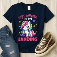Still Working On My Landing Injury Broken Arm Cute Unicorn Women's T-Shirt thumb 3
