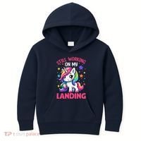 Still Working On My Landing Injury Broken Arm Cute Unicorn Kids Hoodie thumb 0