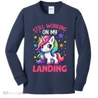 Still Working On My Landing Injury Broken Arm Cute Unicorn Kids Long Sleeve Shirt thumb 0