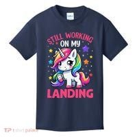 Still Working On My Landing Injury Broken Arm Cute Unicorn Kids T-Shirt thumb 0