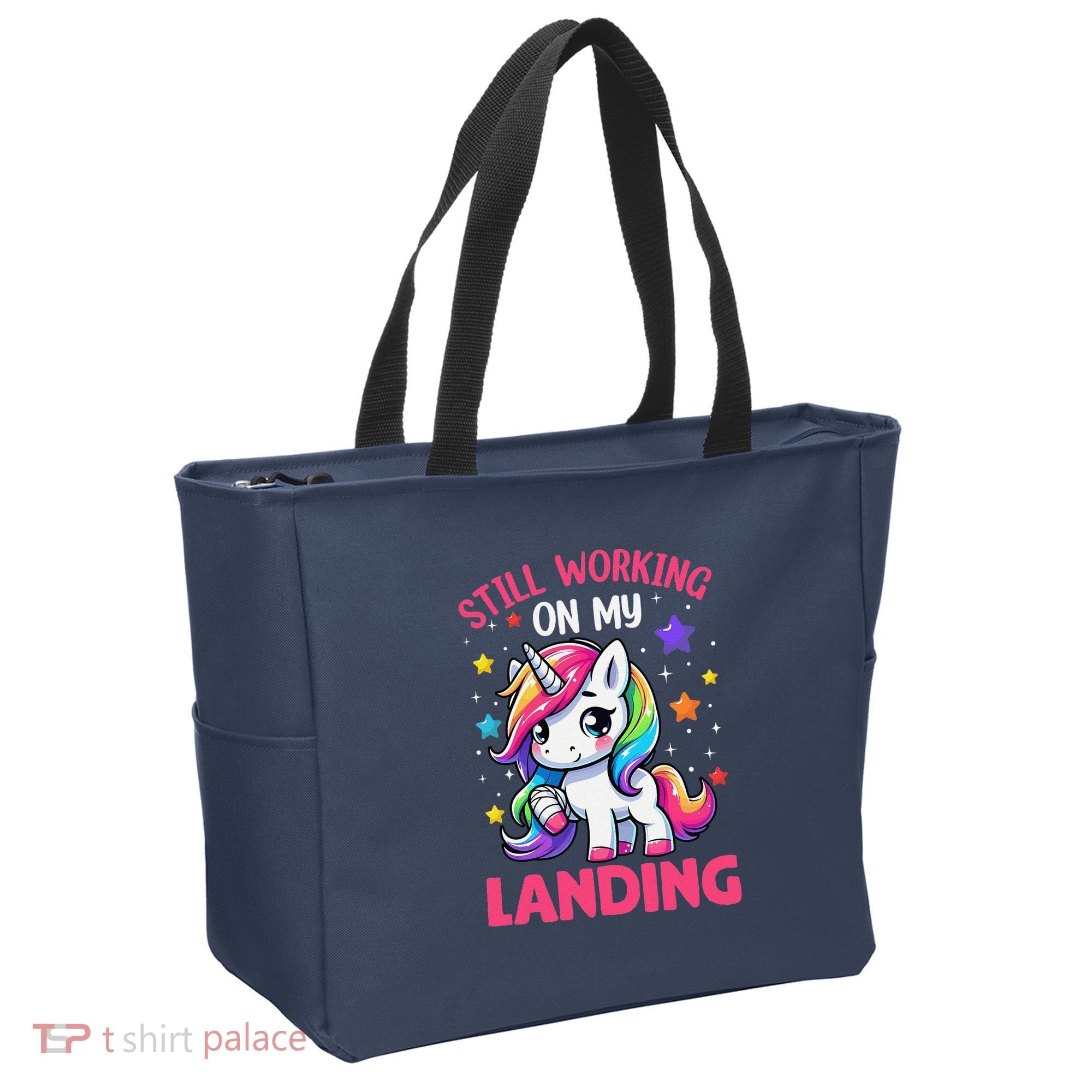 Still Working On My Landing Injury Broken Arm Cute Unicorn Tote Bag